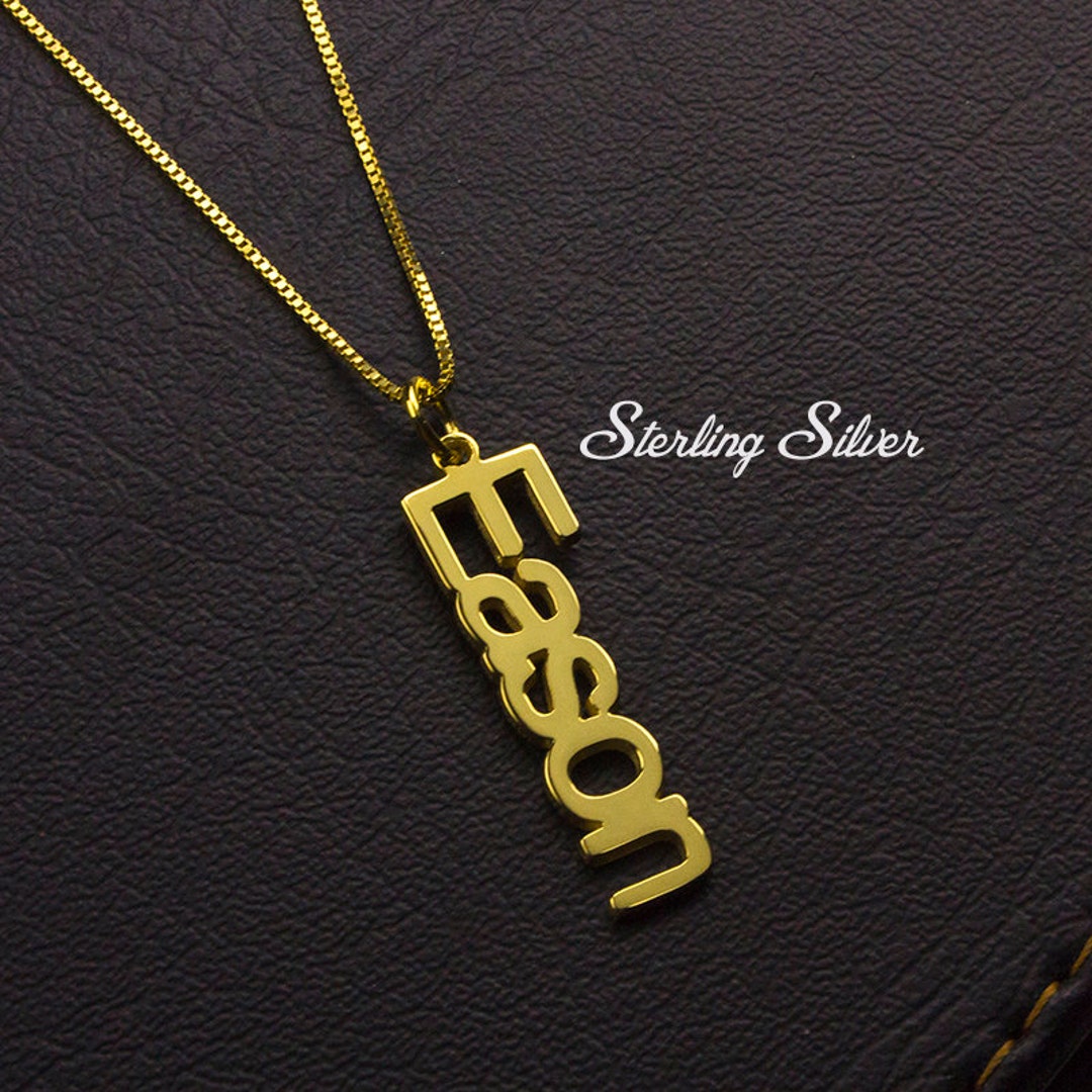 Personalized Name Necklace Gold Name Plate Necklace Single Etsy