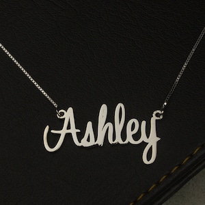 Name Necklace Silver, Personalized Name Necklace, Sterling Silver Necklace, Name on Necklace, Name Pendant, Font Necklace, Woman Jewelry