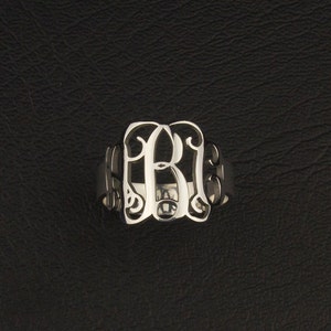 Initial Monogram Ring Personalized Monogram Ring Three Initial Ring ...