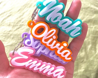 Name Keychains, Acrylic Name Tag, Lunchbox Name Tag, Backpack Name Tag, Diaper Bag, Custom Name Keychains, Christmas Gift