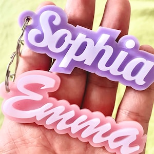 Personalized Acrylic Name Keychain, Backpack Name Tag, Name Keychains, Acrylic Name Tag, Lunchbox Name Tag, Diaper Bag, Christmas Gift