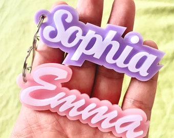 Personalized Acrylic Name Keychain, Backpack Name Tag, Name Keychains, Acrylic Name Tag, Lunchbox Name Tag, Diaper Bag, Christmas Gift