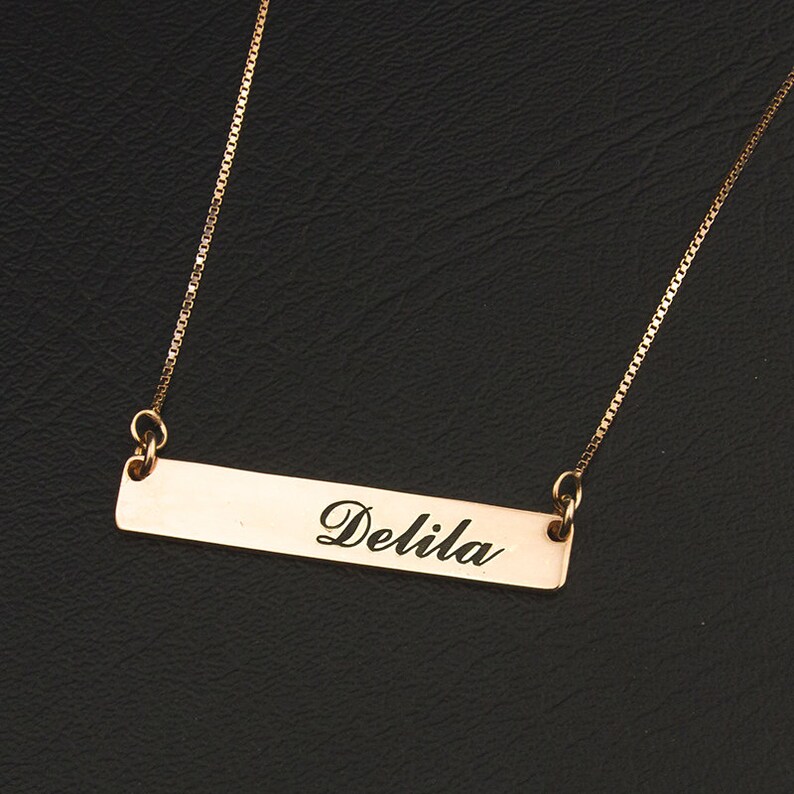 Engraved Name Plate Rose Gold Nameplate Necklace Engraved Nameplate Necklace Gift Carrie Nameplate Necklace Personalized Name Pendant