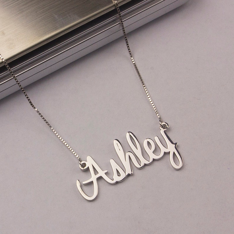 Name Necklace Silver Personalized Name Necklace Sterling Etsy