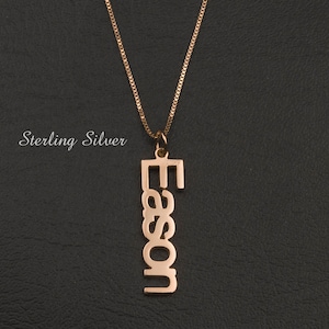 Rose Gold Name Necklace Personalized Name Chain Font Necklace Custom Name Jewelry My Name Necklace Birthday Gifts - Material Sterling Silver