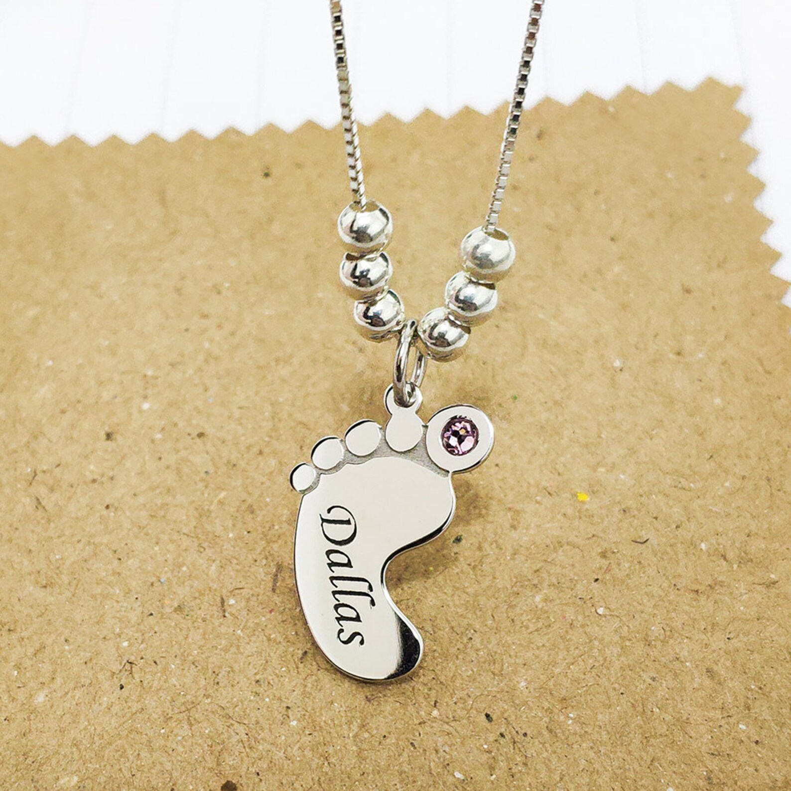 Baby Foot Necklace Personalized Foot Name Necklace Custom Etsy