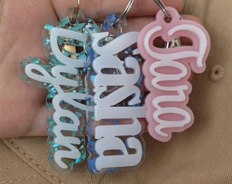 Personalized Stocking Stuffers for Kids, Custom Name Keychain for Backpack