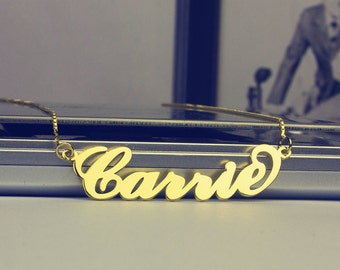 Personalisierte Carrie Halskette, Gold Carrie Halskette, Namen Halskette, Mode Carrie Namen Halskette, My Name Halskette, Individualisiere Halskette