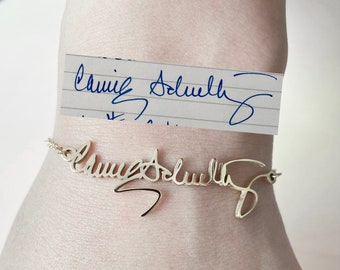 Personalized Actual Handwriting Bracelet Silver, Signature Bracelet, Memorial Bracelet, Handwriting Jewelry, Custom Handwriting,Gift For Mom