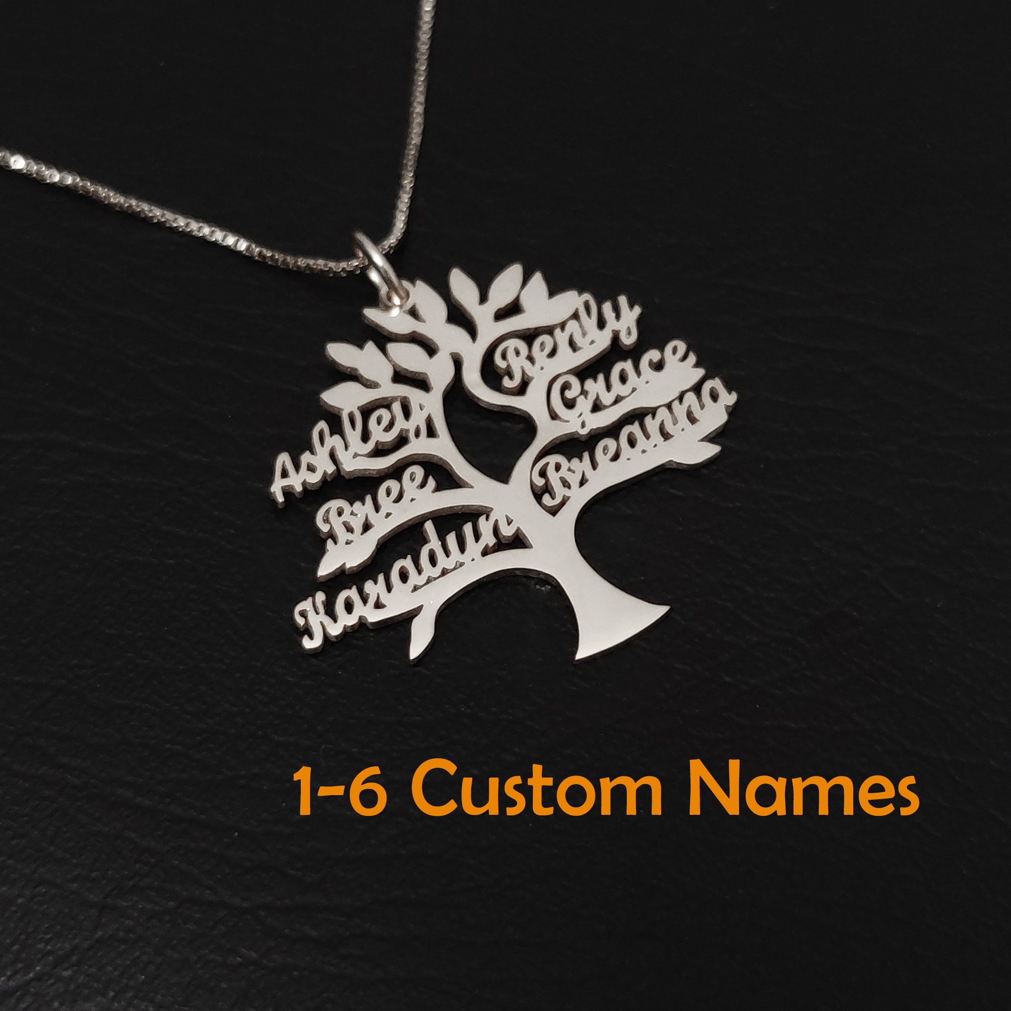 Tree of Life Necklace Name Necklace Family Tree Necklace Etsy