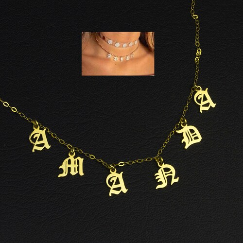 Name Choker Necklace Gothic Choker Necklace Personalized Etsy