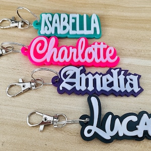 Personalized  Name Keychain, Wallet Tag, Acrylic Name Tag, Backpack Name Tag, Luggage Tag, Diaper Bag, Lunchbox Name Tag, Christmas Gift