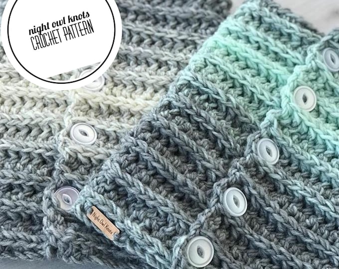 Crochet Buttoned Cowl PATTERN//Crochet Scarf//PDF Pattern//Instant Download//Skill Level: Advanced Beginner//Written Tutorial