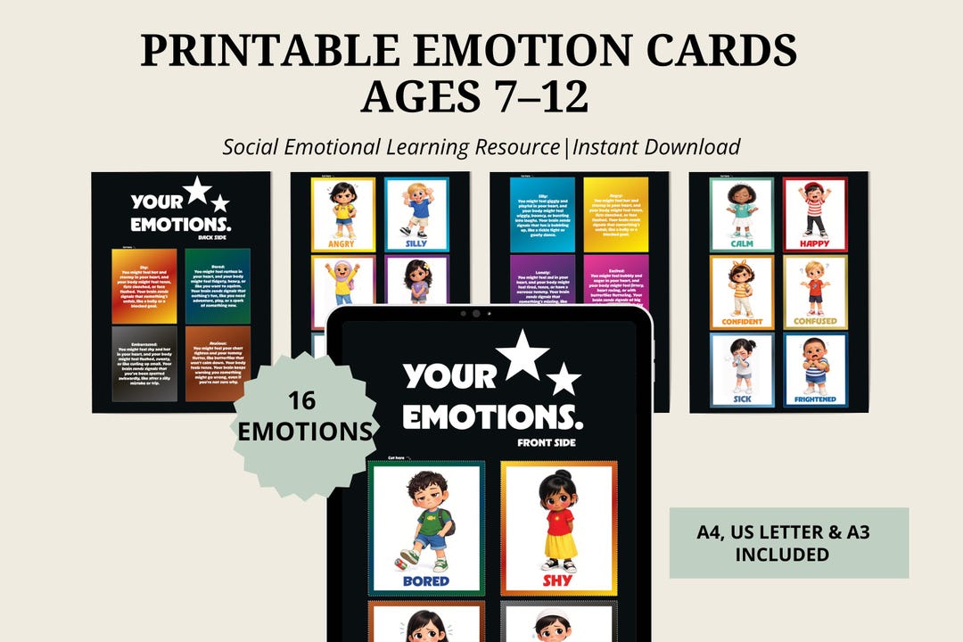 Printable Emotion Cards for Kids | SEL Activity | Feelings Flashcards ...