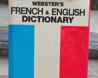 1980- Webster's French English Dictionary- 1980s vintage, reference books, dictionaries, large, language, office, french books, hardcover