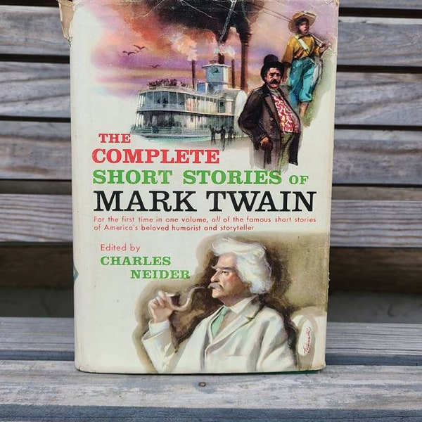 Mark Twain/Complete Short Stories of Mark Twain/American Literature/Hanover House/Hardcover/1950s Vintage Books/Collection/Classic/Classics