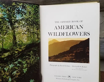 1960's Wildflower Book- Vintage Gardening Books- Large/Illustrated- Gardener's Gift/Gift for Her-Coffee Table Books-Odyssey Book of American