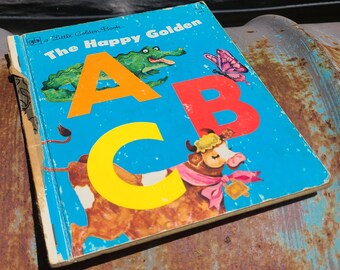 1977/The Happy Golden ABC/Little Golden Books/1970s Vintage/Alphabet/Illustrated/Educational/A-Z/Childrens Books/Kids Books/Nostalgia/Retro