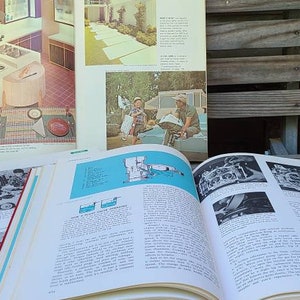 Popular Mechanics Books/Collection/Do It Yourself Encyclopedia/Book Set/Illustrated/DIY/Red/Gold/1960s/1970s/Home Improvement/Lot/Bookshelf image 7
