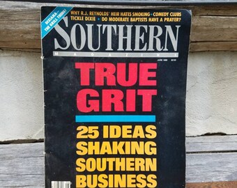 1988 Southern Magazine Vintage exemplaar -- True Grit/Dixie/1980's/Tijdschriften/Zakelijk/Advertenties/Oud/Gift/het zuiden/Baptists/zuiderlingen/Georgia/SC/juni