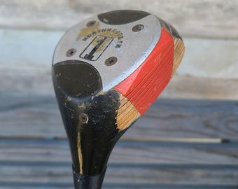 Persimmon Northwestern Driver- XD90- Vintage Wooden Golf Clubs- 1 Wood- Black/Red- RH Pro Flex- c. 1950s 1960s 1970s- Old Golfing Equipment