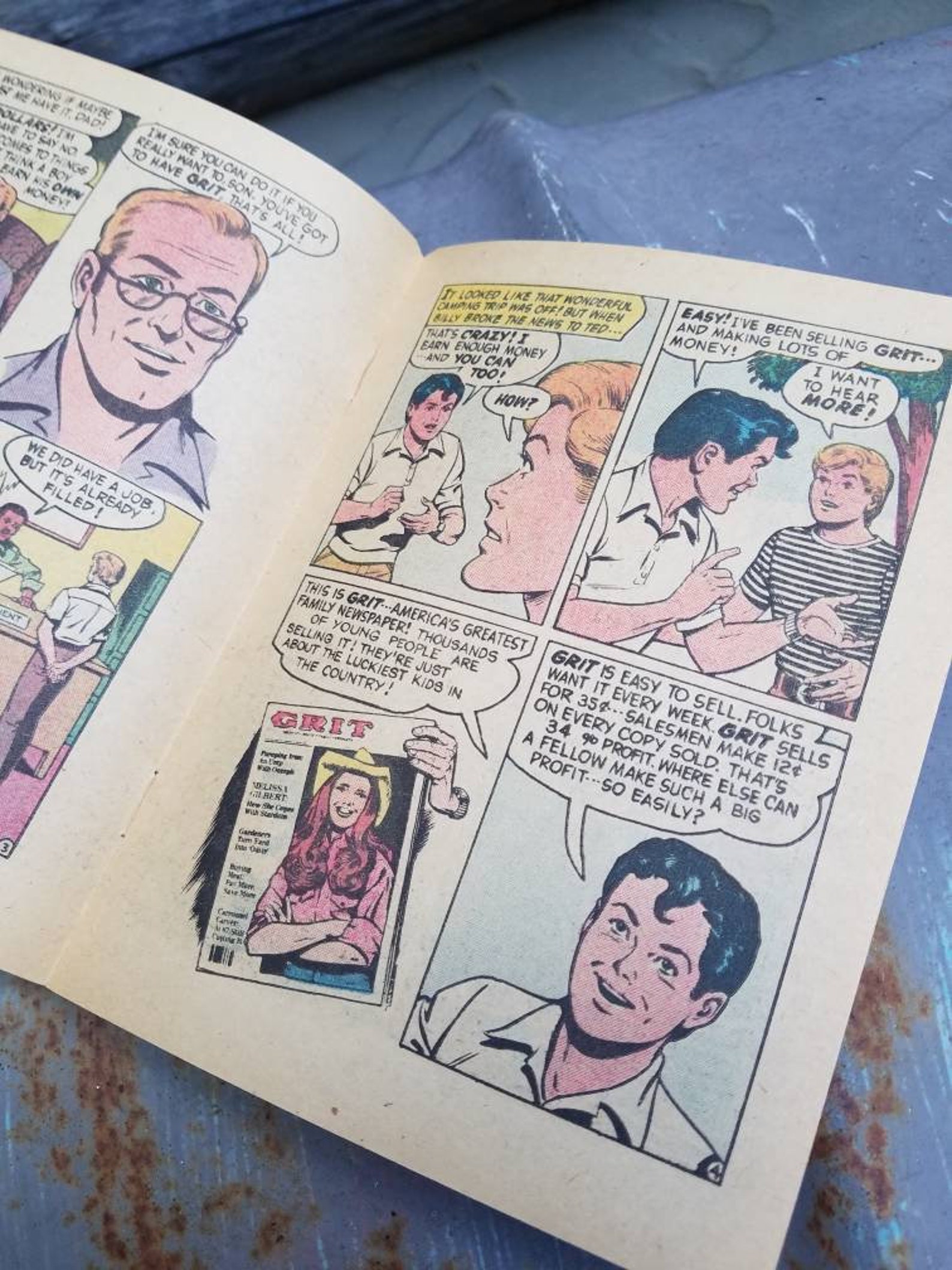 Old GRIT Comic Book Ad/paper Ephemera/vintage Etsy