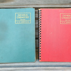 1947 General Chemistry Textbooks- Volumes 1 & 2/Science Books/1940s/Vintage/Chemistry Books/Beginner/High School/College/Old/A W Laubengayer