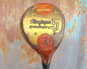 MacGregor Eye O Matic/Vintage Wooden Golf Club/c 1950s 1960s Mid Century/5 Wood/Brown/Retro/Classic/Golfing Equipment/Decorations/Decor/Old