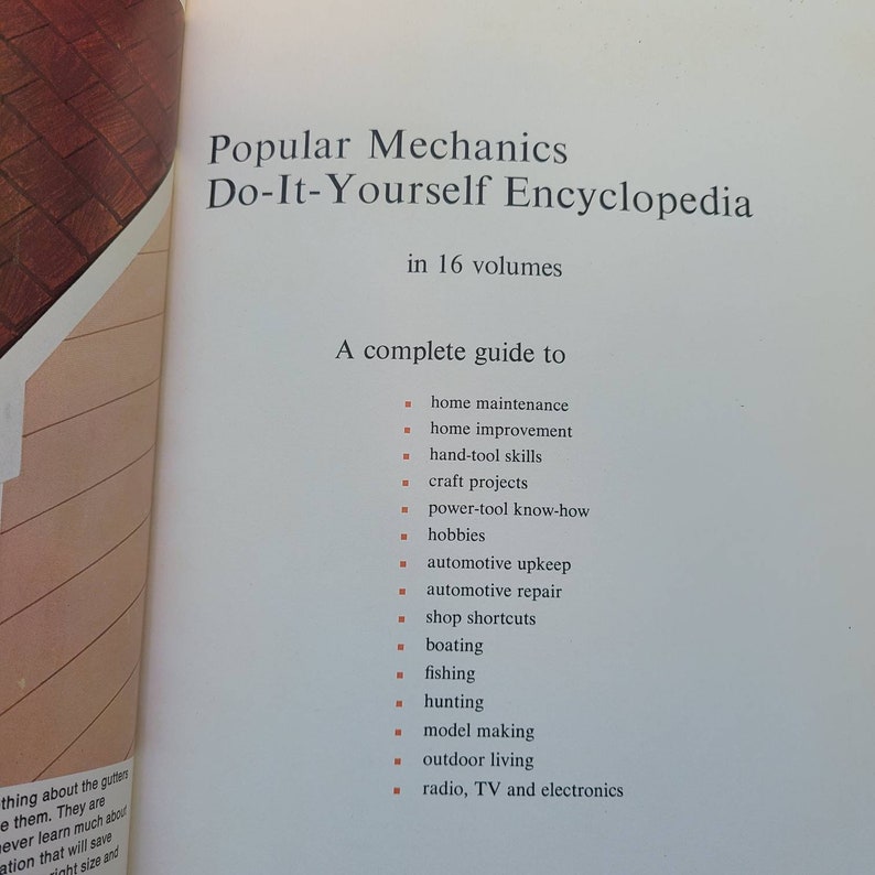Popular Mechanics Books/Collection/Do It Yourself Encyclopedia/Book Set/Illustrated/DIY/Red/Gold/1960s/1970s/Home Improvement/Lot/Bookshelf image 5