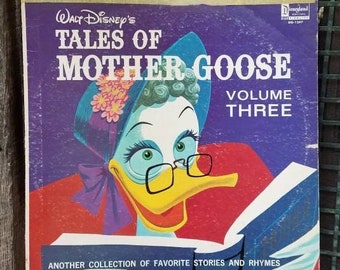 Tales of Mother Goose/Vintage Disney Record/Walt Disney/Children's/Disneyland/Vinyl Records/Stories/Rhymes/1960's/Collectibles/Kids/Vol 3