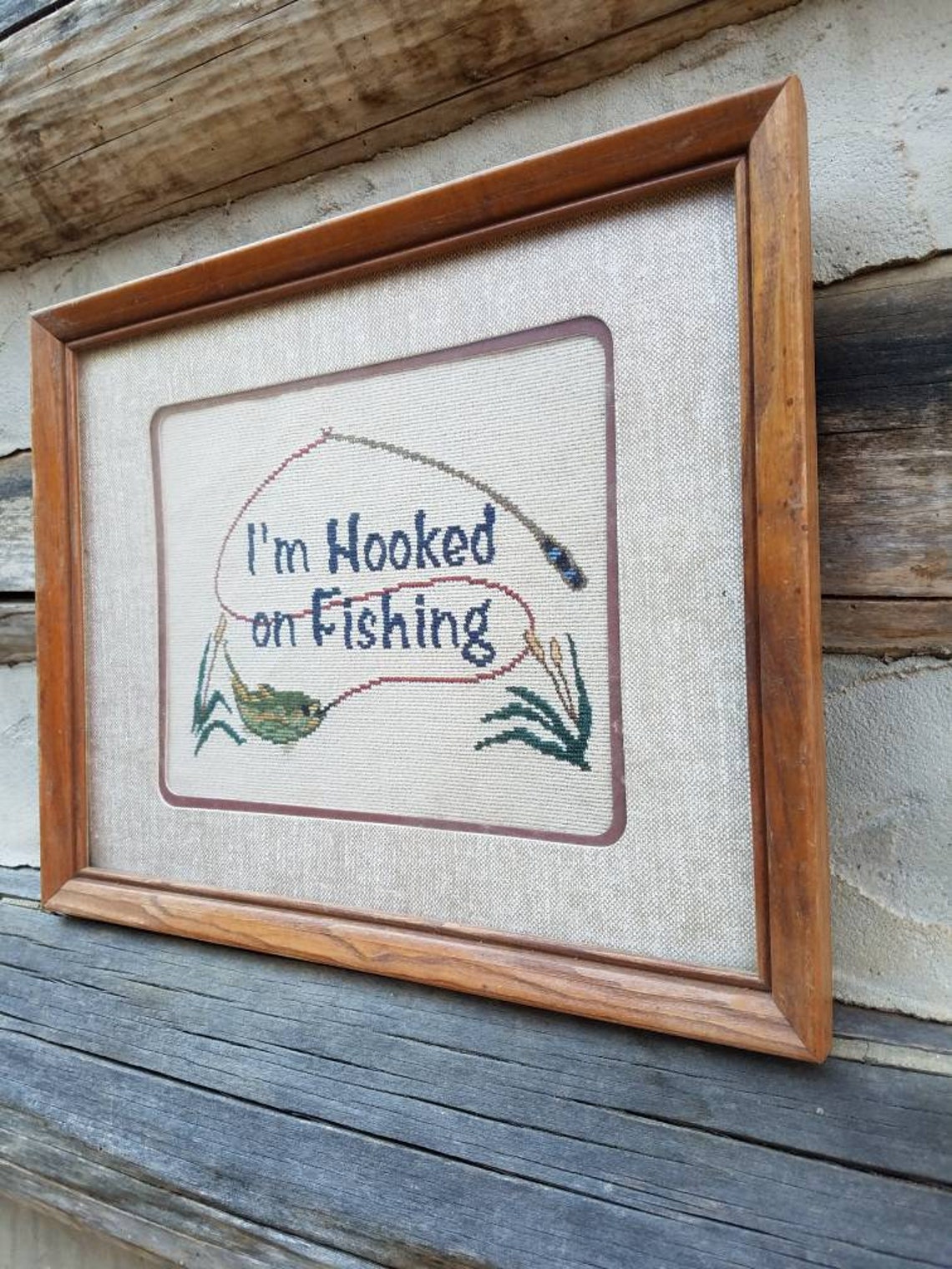 Fishing Picture/Framed Artwork/Wall Art/Decorations/Rustic ...
