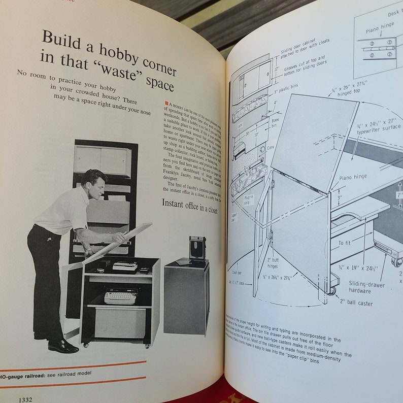 Popular Mechanics Books/Collection/Do It Yourself Encyclopedia/Book Set/Illustrated/DIY/Red/Gold/1960s/1970s/Home Improvement/Lot/Bookshelf image 8