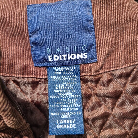 Vintage Corduroy Vest/LG/US Large/Basic Editions … - image 9