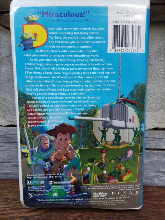 Toy Story Disney Vhs Tape Disney Movie Buzz Etsy Sweden