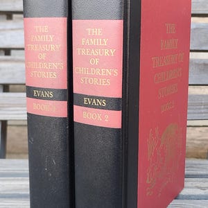 c. 1956- The Family Treasury of Children's Stories- Doubleday- COMPLETE, 2 Vols- vintage/children's books/illustrated/storybooks/fairy tales