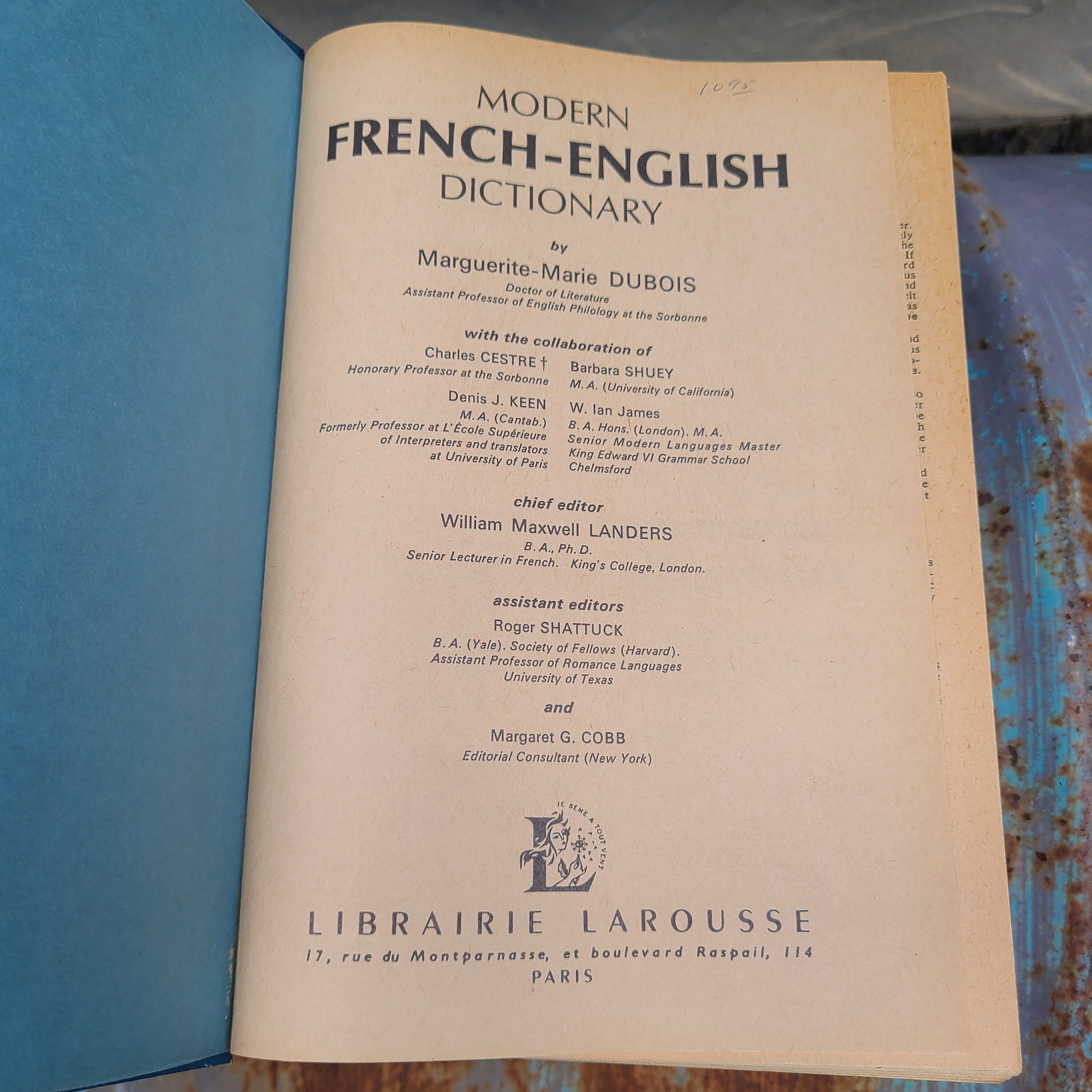 1960/french English Dictionary/english French Dictionary