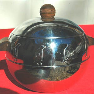 Vintage jaren 1950, West Bend, pinguïn warm/koud server. Iconisch naoorlogs Americana