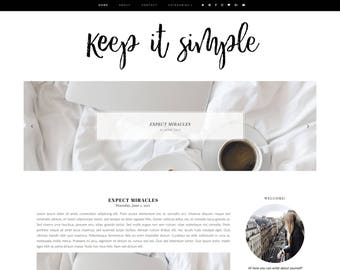 Keep It Simple Premade Blogger Template - Responsive Blogger Template - Feminine Blogger Template -Minimal Template-Blogger Template
