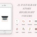 Set of 25 Instagram Story Highlight Covers Beauty Instagram Story Highlight Icons Instagram Story Template Lifestyle icons Fashion Icons