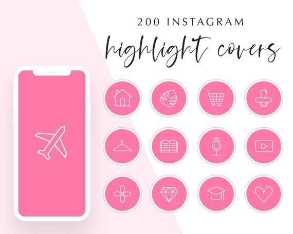 0 Pink Instagram Story Highlight Icons Pink Instagram Etsy