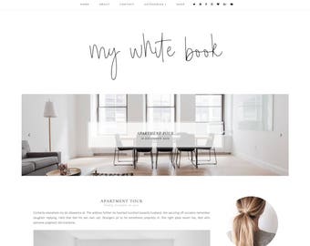 My white book Blogger Template - Responsive Blogger Template - Feminine Blogger Template - Minimalist Template-Blogger Template