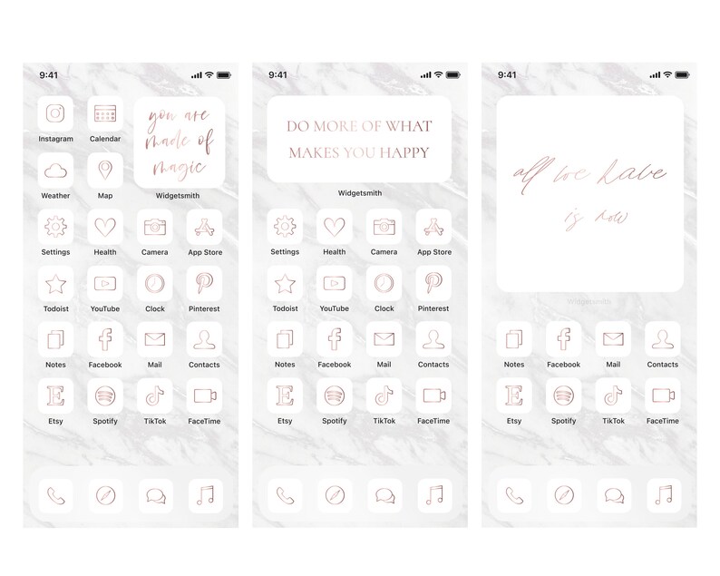 100 Rose Gold iOS 14 App Icons iOS 14 Rose Gold App Covers Etsy