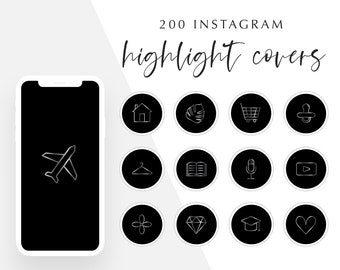 200 Black and Baby Blue Instagram Story Highlight Icons | Etsy