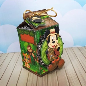Mickey Safari Favor Box, Mickey Mouse 1st Birthday Party Supplies, Forest Favor Bags, Decoration, Zoo Baby Shower, Cupcake, Cake Topper