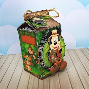 Mickey Safari Favor Box, Mickey Mouse 1st Birthday Party Supplies, Goodie Bags, Decoration, Zoo Baby Shower, Cupcake Topper, Cake, Printable