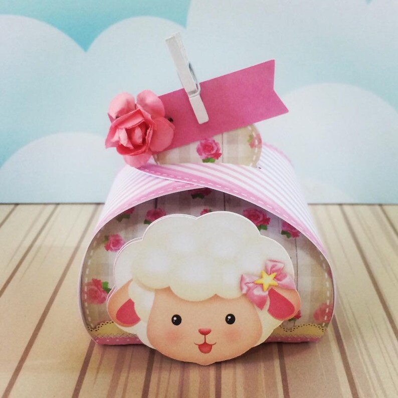 Pink Sheep Favor Boxes Lamb Favor Box Sheep Party Favors | Etsy