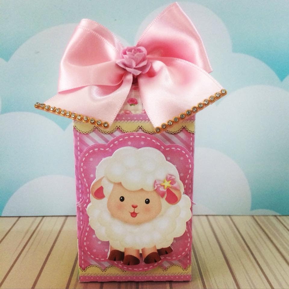 Pink Sheep Favor Boxes Lamb Favor Box Sheep Party Favors | Etsy