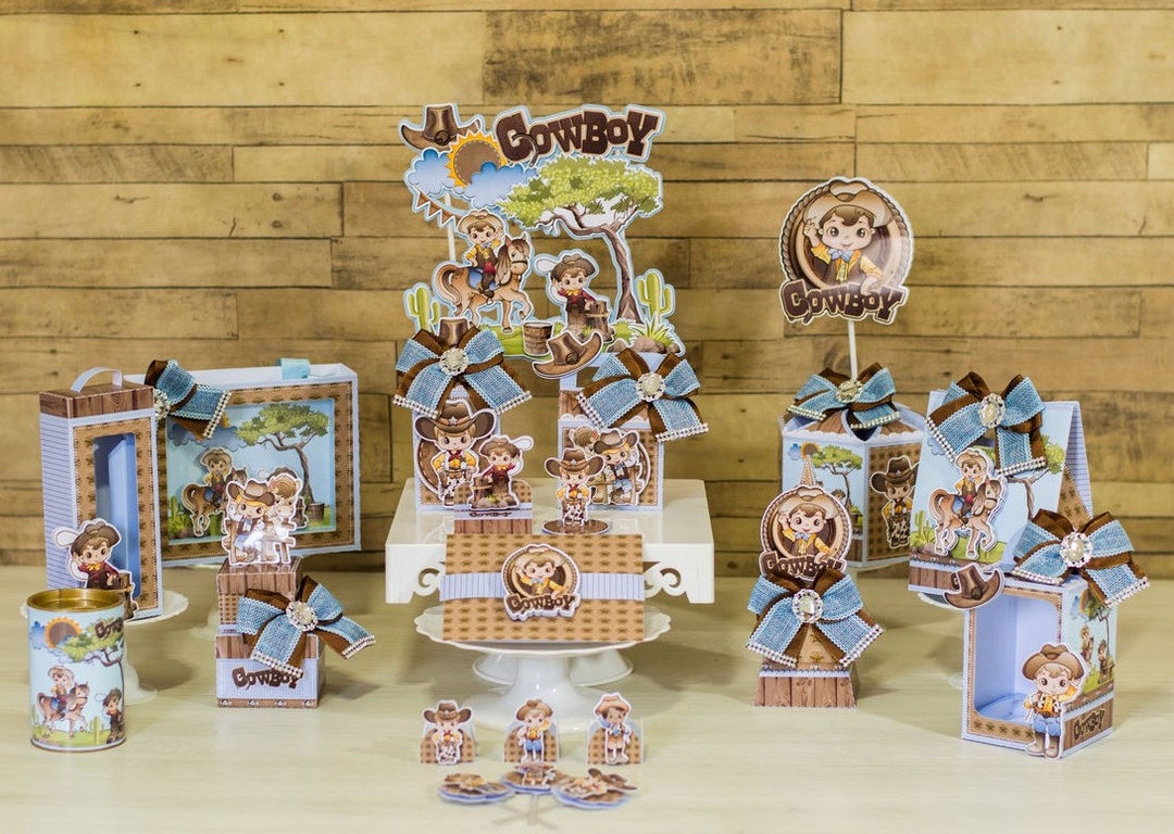 Cowboy Favor Boxes, Western Birthday Party Supplies, Little Baby Cowboy