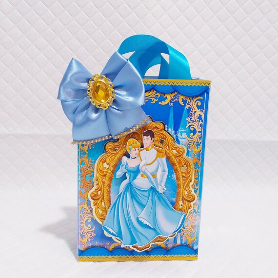 Cinderella favor box Personalised birthday bag Princess party decorations 