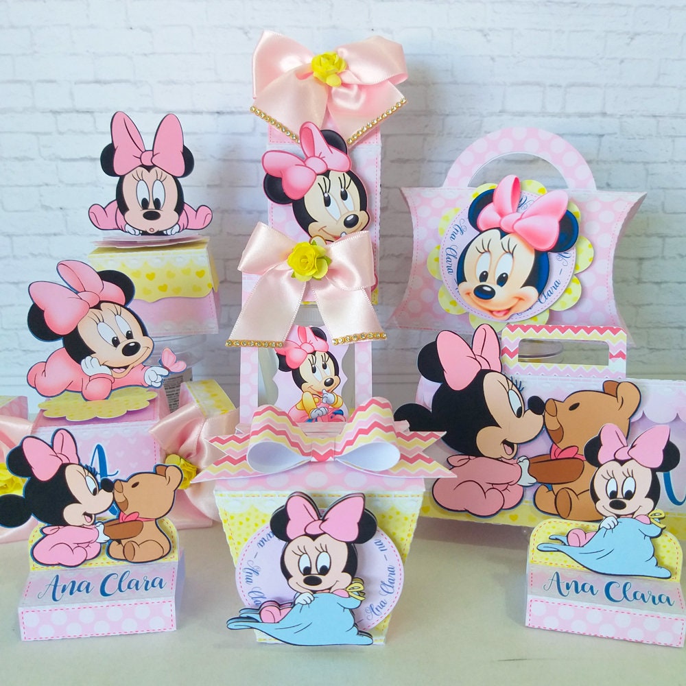 Baby Minnie Mouse Party Favors Boxes Personalized 1st Etsy UK